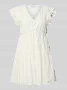 Licht uitlopende kanten jurk van puur katoen, model 'HELENA'