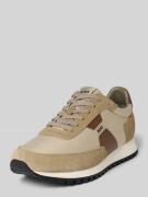 Lage sneakers met leren details