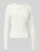 Slim fit shirt met lange mouwen van ribstof
