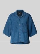 Relaxed fit jeansblouse met borstzak