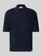 Slim fit poloshirt in gebreide look