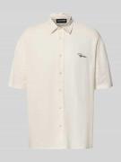 Relaxed fit vrijetijdsoverhemd met labelstitching, model 'Salwa'