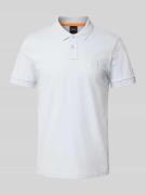 Slim fit poloshirt van katoenmix
