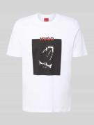 T-shirt met motief- en labelprint, model 'Dobero'