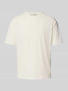 T-shirt met geribde ronde hals, model 'GILBERD'