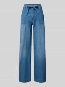 Wide leg jeans met strikceintuur, model 'Sienna'