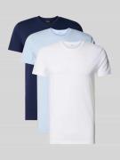 T-shirt met geribde ronde hals in een set van 3 stuks