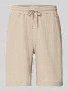 Straight leg korte broek met structuurmotief, model 'Ben'