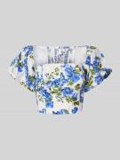 Korte blouseshirt met vierkante hals, model 'SIENNA'