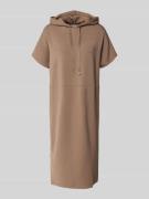 Sweatjurk met statementprint en capuchon