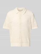 Regular fit gebreid shirt met knoopsluiting