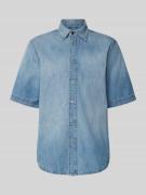 Regular fit jeansoverhemd met 1/2-mouwen