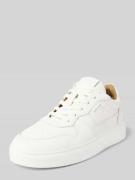 Leren sneakers met labeldetail, model 'Enzo'