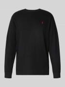 Classic fit shirt met lange mouwen en labelstitching
