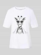 T-shirt met motiefprint en ronde hals