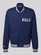 Collegejack met labelstitching en steekzakken
