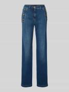 Flared cut jeans met knopen en achterzakken
