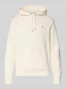 Hoodie met labelstitching en kangoeroezak