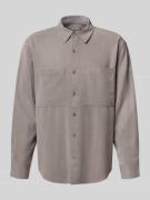 Relaxed fit vrijetijdsoverhemd van lyocell met labelstitching