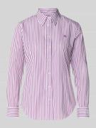 Slim fit overhemdblouse met logostitching, model 'Jamelko'