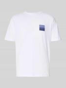 T-shirt met labelprint en ronde hals, model 'Dapusi'