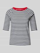 Regular fit T-shirt van puur katoen met streeppatroon