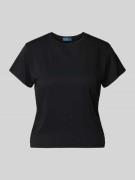 T-shirt met logostitching en ronde hals