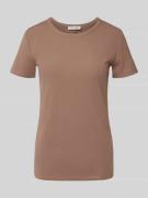 T-shirt in riblook met ronde hals