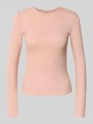 Shirt met lange mouwen in riblook met ronde hals