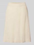 Uitlopende knielange rok van een mix van linnen en viscose