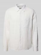 Vrijetijdsoverhemd van een mix van linnen en katoen met kentkraag