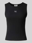 Tanktop met labeldetail