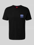 T-shirt met labelprint en ronde hals, model 'Dapusi'