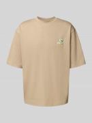 T-shirt met motiefstitching, model 'OKHOLM'