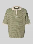 Relaxed fit poloshirt met labelstitching