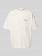 T-shirt met labelstitching en ronde hals