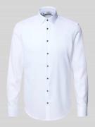 Slim fit zakelijk overhemd van puur katoen met kentkraag