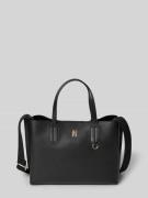 Tote bag met logo-applicatie van metaal