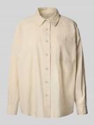 Oversized overhemdblouse met linnen, model 'Willow'