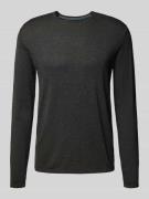 Regular fit pullover van puur katoen in gebreide look