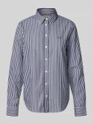 Regular fit overhemdblouse van puur katoen met logostitching