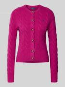 Gebreid jack van een mix van linnen en kasjmier met kabelpatroon