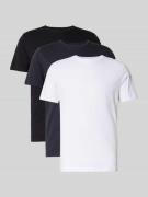 Regular fit T-shirt van puur katoen in een set van 3 stuks