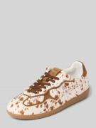 Sneakers van echt leer met imitatiebont