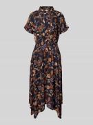 Midi-jurk van viscose met steekzakken