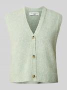 Regular fit mouwloos vest van katoenmix met alpaca