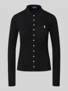 Slim fit poloshirt met labelstitching
