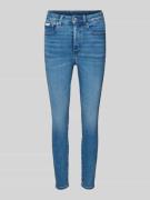 Skinny fit jeans met labeldetail