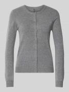 Slim fit gebreid jack van viscosemix, model 'NORA'