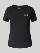 T-shirt met labelprint en ronde hals